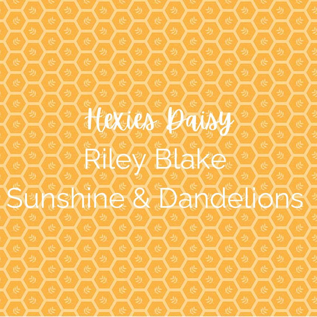 Sunshine & Dandelions/DAISY Hexies (Yellow) Fabric - Riley Blake Cotton, Quilting Fabric by the Yard