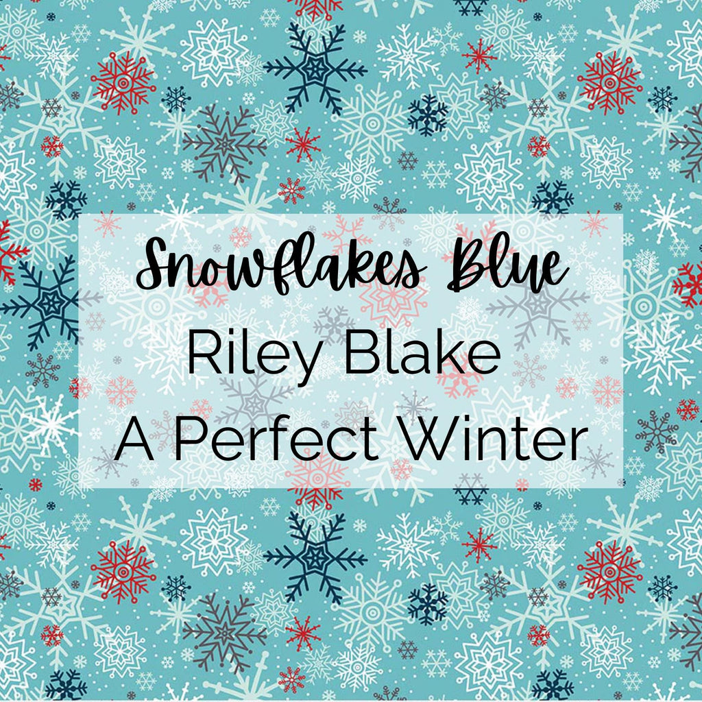 A Perfect Winter/Snowflakes (Blue) Fabric - Riley Blake Cotton, Quilting Fabric by the Yard