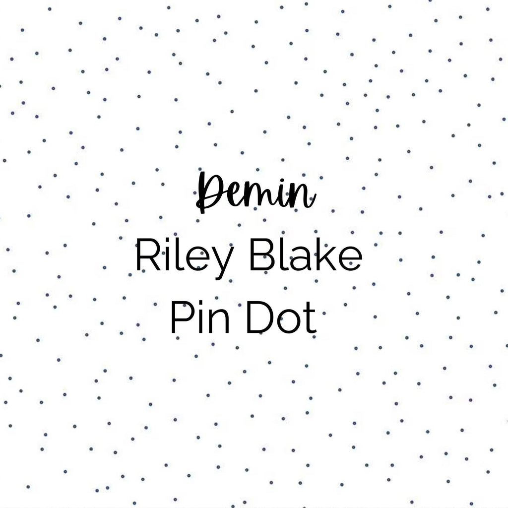 PIN DOT/Denim Blue/ Fabric - Riley Blake Cotton, Quilting Fabric by the Yard