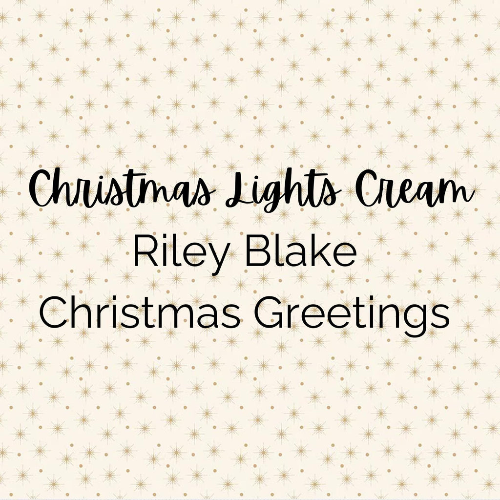 Christmas Greetings/Christmas Lights (Cream) Fabric - Riley Blake Cotton, Quilting Fabric by the Yard