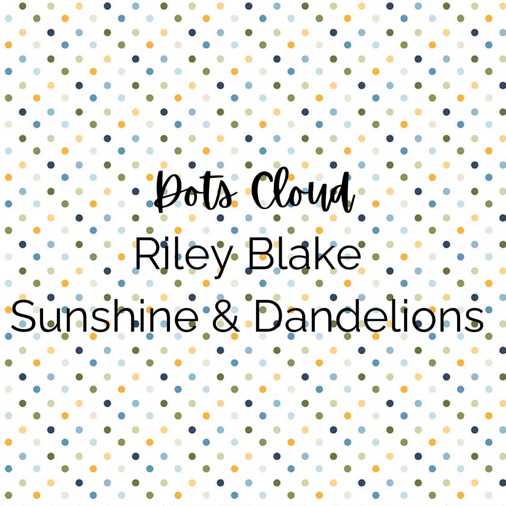 Sunshine & Dandelions/Dots (Cloud) Fabric - Riley Blake Cotton, Quilting Fabric by the Yard