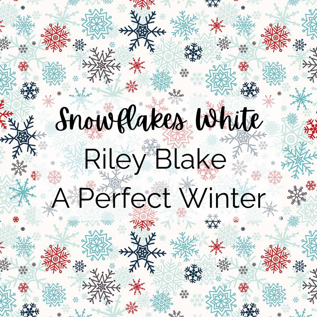 A Perfect Winter/Snowflakes (White) Fabric - Riley Blake Cotton, Quilting Fabric by the Yard