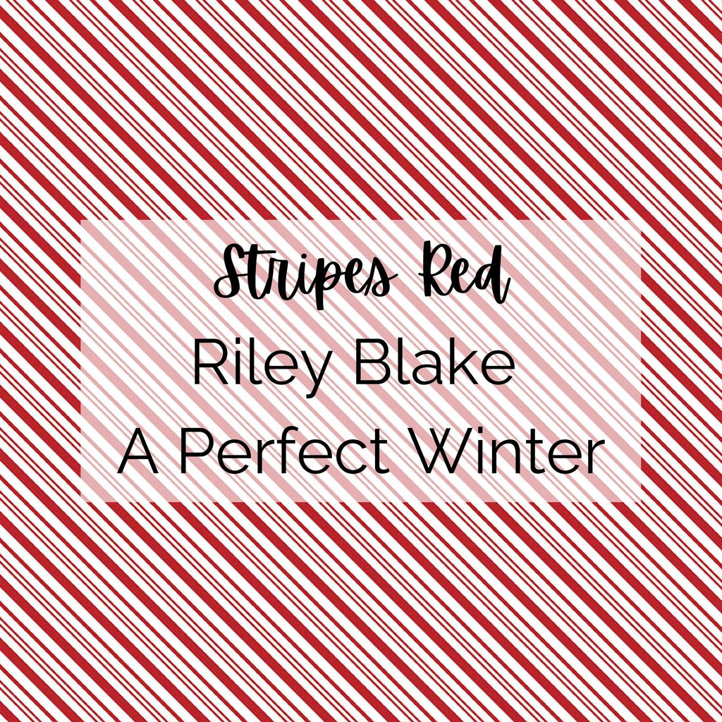 A Perfect Winter/Stripes (Red) Fabric - Riley Blake Cotton, Quilting Fabric by the Yard