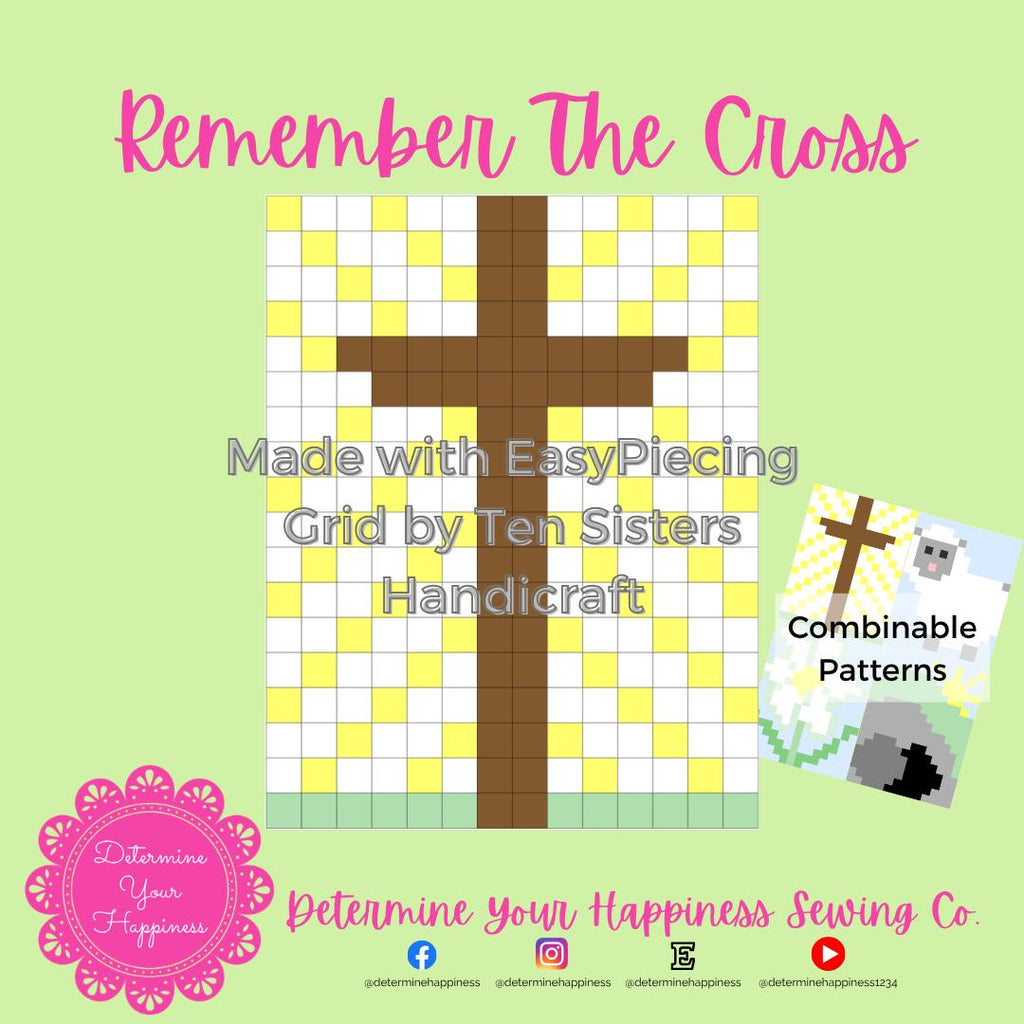 Easter Remember The Cross Quilt Pattern - Beginner Friendly, Easy Foundation Piecing, Includes EasyPiecing Grid