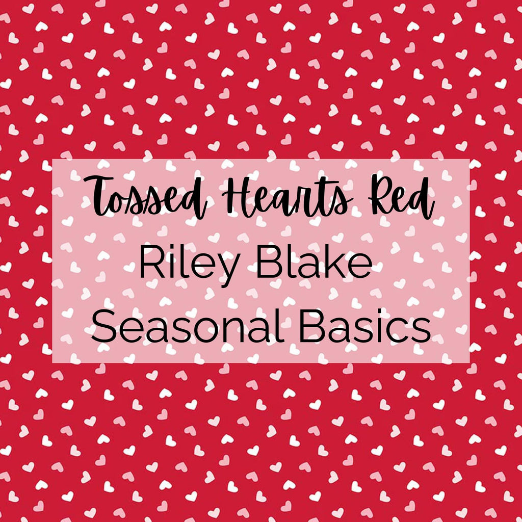 Seasonal Basics/Heart Toss (Red)/Riley Blake Fabric- Cotton, Quilting Fabric by the Yard