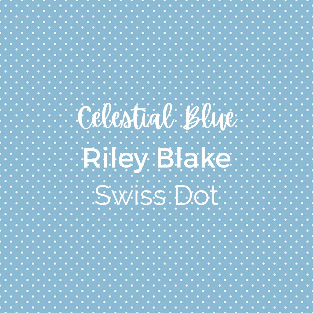 SWISS DOTS FABRIC/Celestial Blue/Riley Blake Fabric- Cotton, Quilting Fabric by the Yard