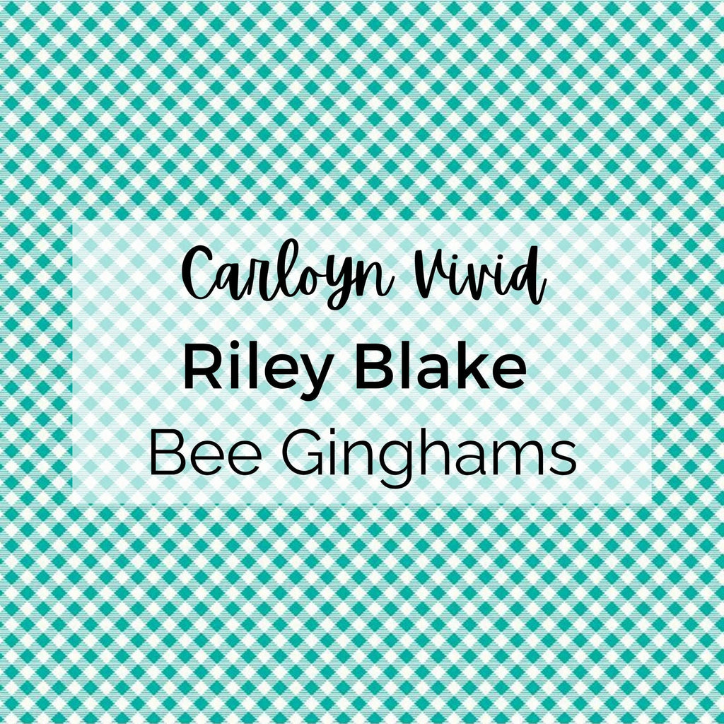 BEE GINGHAMS/Carolyn Vivid (blue/green and white)/Riley BlakeRiley Blake Fabric- Cotton, Quilting Fabric by the Yard
