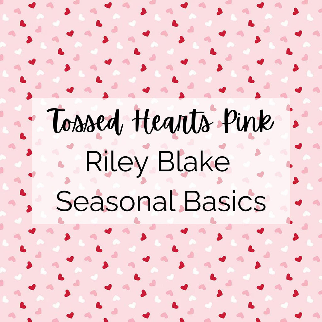 Seasonal Basics/Heart Toss (Pink)/Riley Blake Fabric- Cotton, Quilting Fabric by the Yard