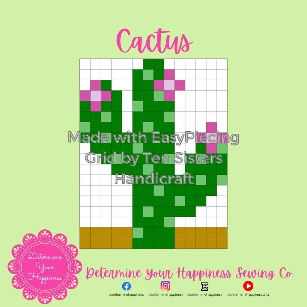 Cactus Quilt Pattern - Beginner Friendly, Easy Foundation Piecing, Includes EasyPiecing Grid