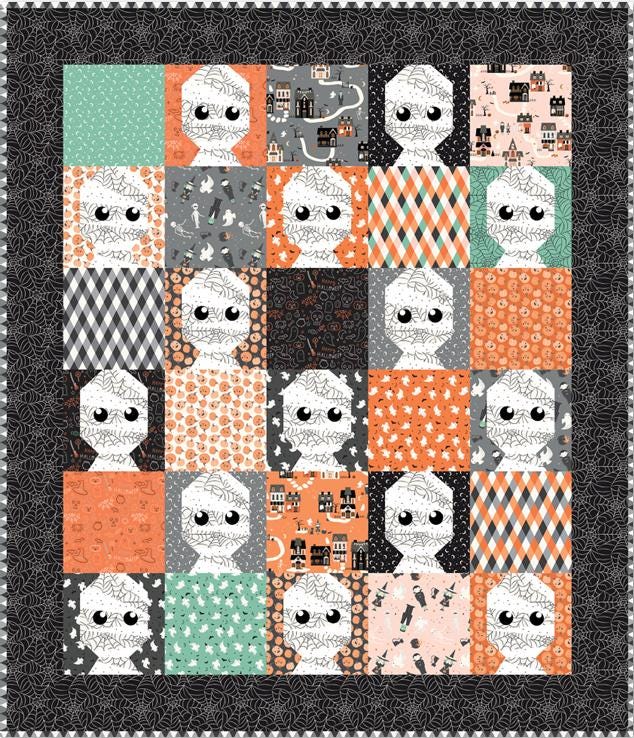 Frank and Friends Mummy Quilt Kit (55 1/2 x 64 1/2) featuring Frank and Friends by My Minds Eye for Riley Blake