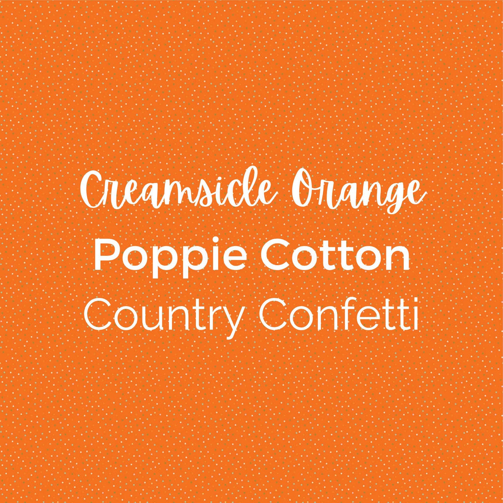 CREAMSICLE ORANGE/Poppie Cotton/Country Confetti- Cotton, Quilting Fabric by the Yard