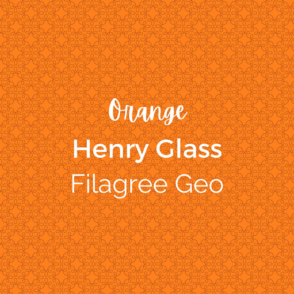ORANGE Filagree Geo/Henry Glass/Modern Melody Basics- Cotton, Quilting Fabric by the Yard