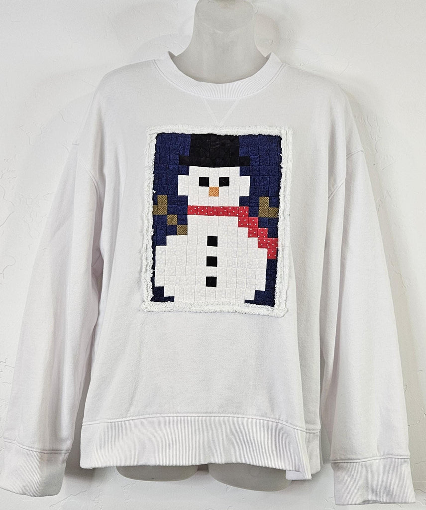 Winter Snowman Shirts 1 panel Half-Inch Finished EasyPiecing Grid by Ten Sisters Handicraft Printed foundation Quilting & Sewing Grid