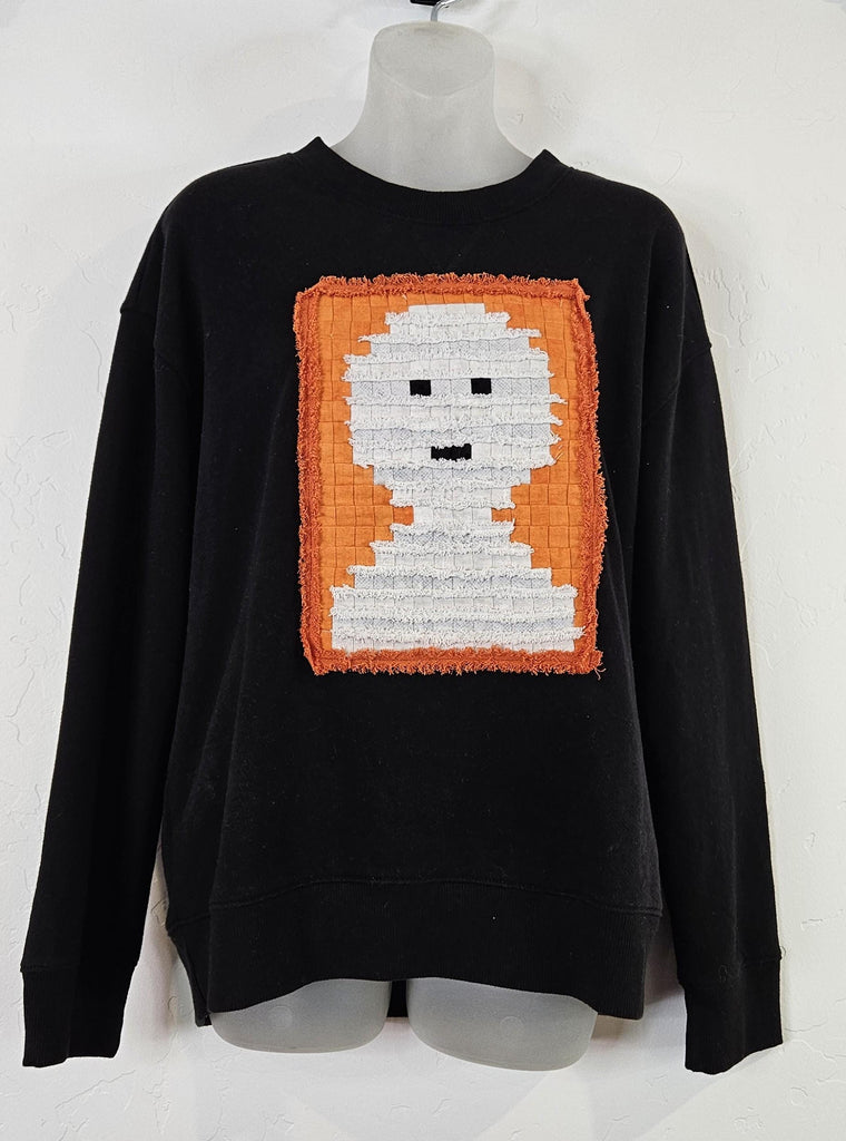 Halloween Mummy Shirts 1 panel Half-Inch Finished EasyPiecing Grid by Ten Sisters Handicraft Printed foundation Quilting & Sewing Grid