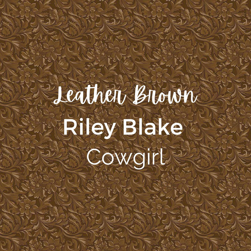 LEATHER BROWN/Cowgirl Fabric - Riley Blake Cotton, Quilting Fabric by the Yard