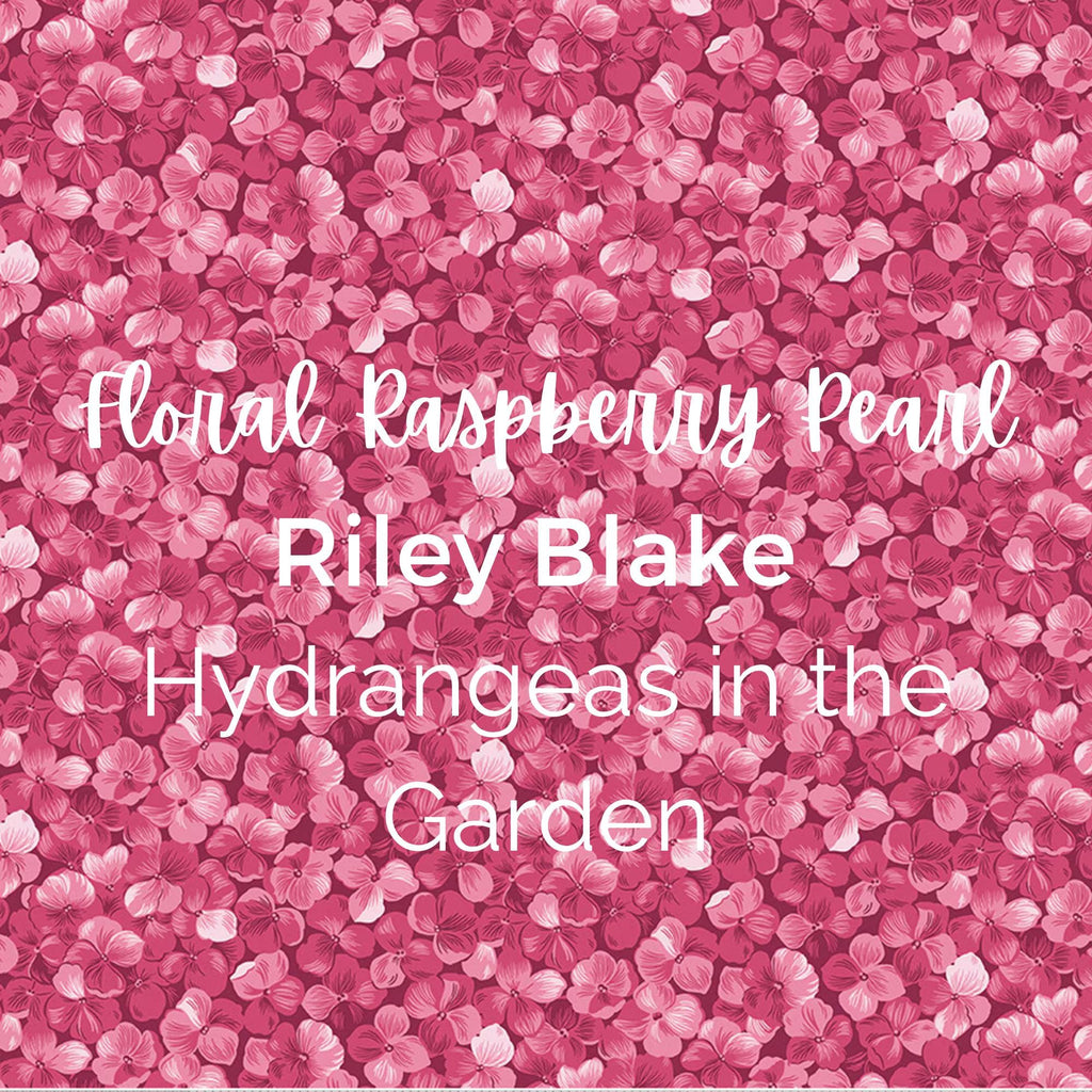 Raspberry Pearl all-over floral/Hydrangeas in the Garden Fabric - Riley Blake Cotton, Quilting Fabric by the Yard