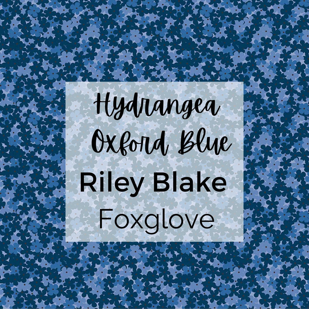 Foxglove/Hydrangea Oxford Blue/Riley Blake