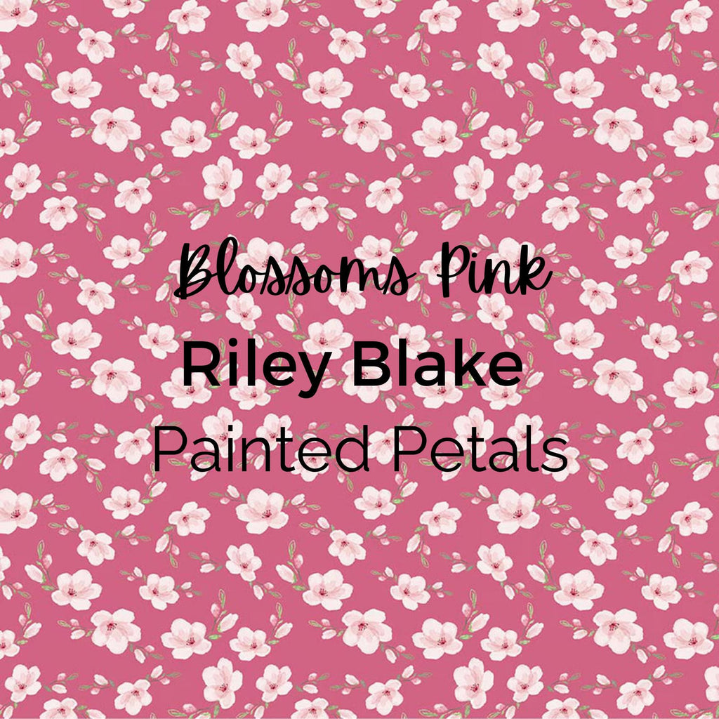 BLOSSOMS PINK/Painted Petals Fabric - Riley Blake Cotton, Quilting Fabric by the Yard