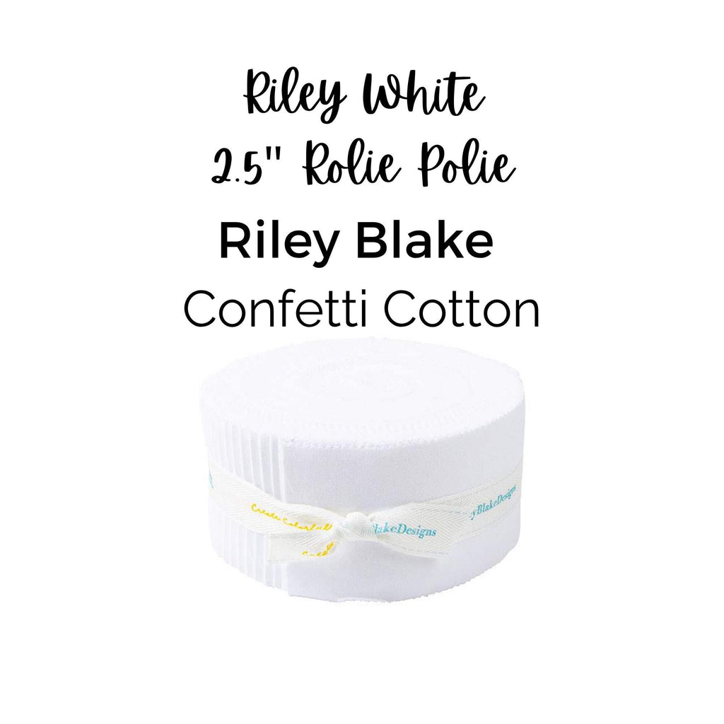 Riley White Confetti Cotton by Riley Blake Designs 40-strip Jelly Roll of 2.5-inch-wide strips - Precut Fabric Strips, 100% Cotton Quilting Fabric