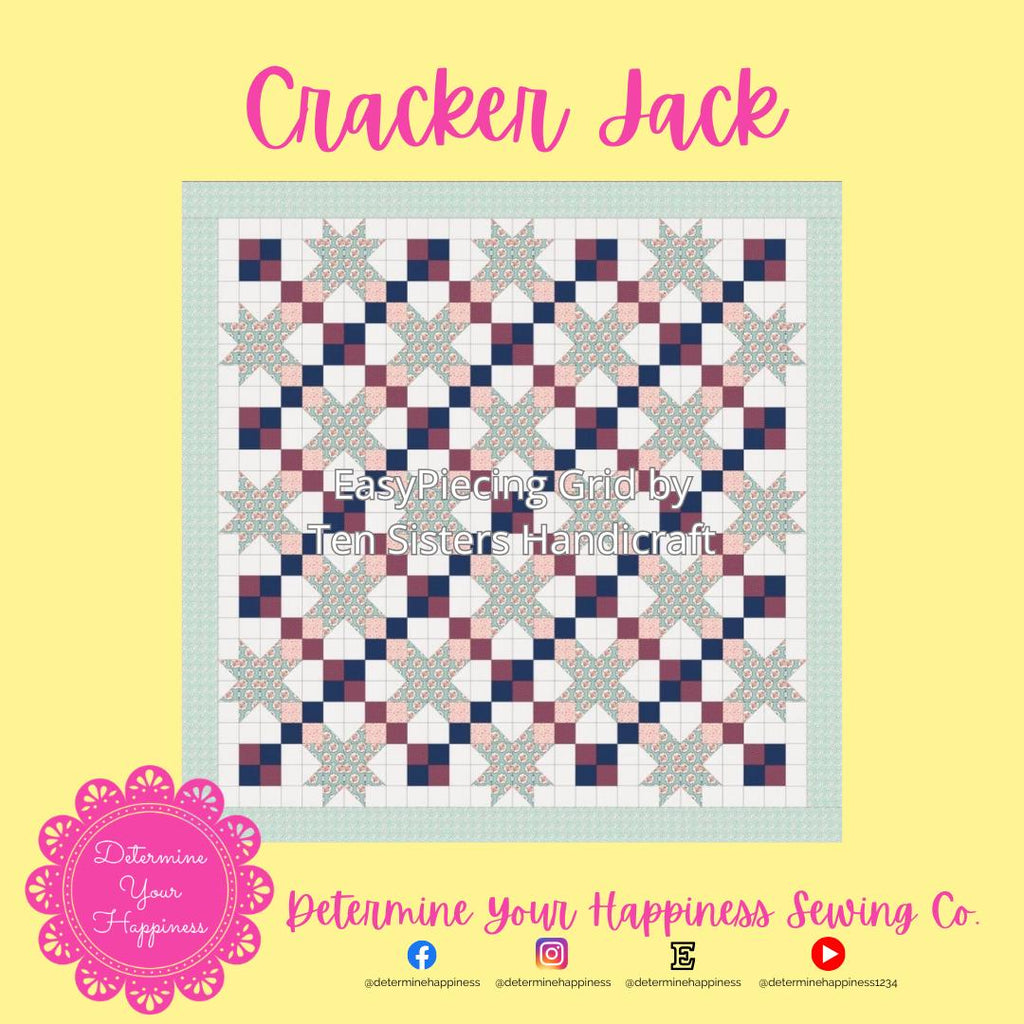 Free Cracker Jack  Quilt Pattern - Beginner Friendly, Easy Foundation Piecing, Includes EasyPiecing Grid