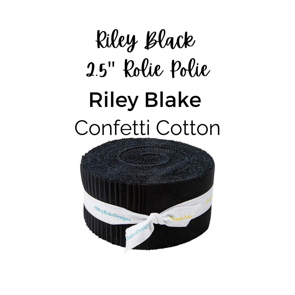 Riley Black Confetti Cotton by Riley Blake Designs 40-strip Jelly Roll of 2.5-inch-wide strips