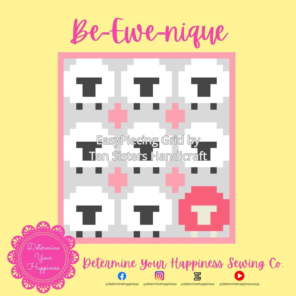 Be-Ewe-nique Quilt Pattern - Beginner Friendly, Easy Foundation Piecing, Includes EasyPiecing Grid