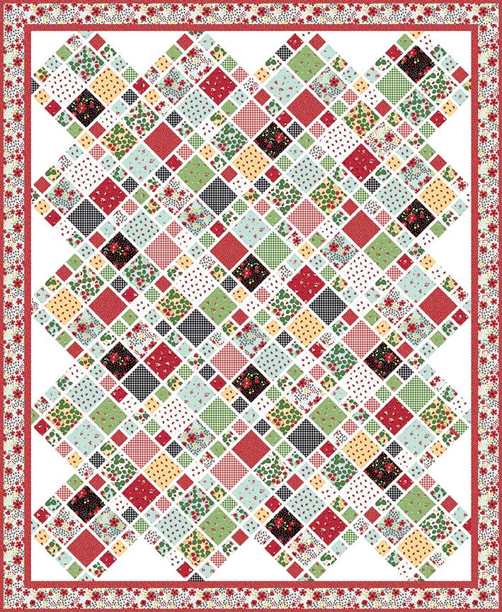 A Scrappy Life Quilt Kit -  (76" x 92") featuring Little Ladybug Fabric Collection by Lori Whitlock for Riley Blake Designs