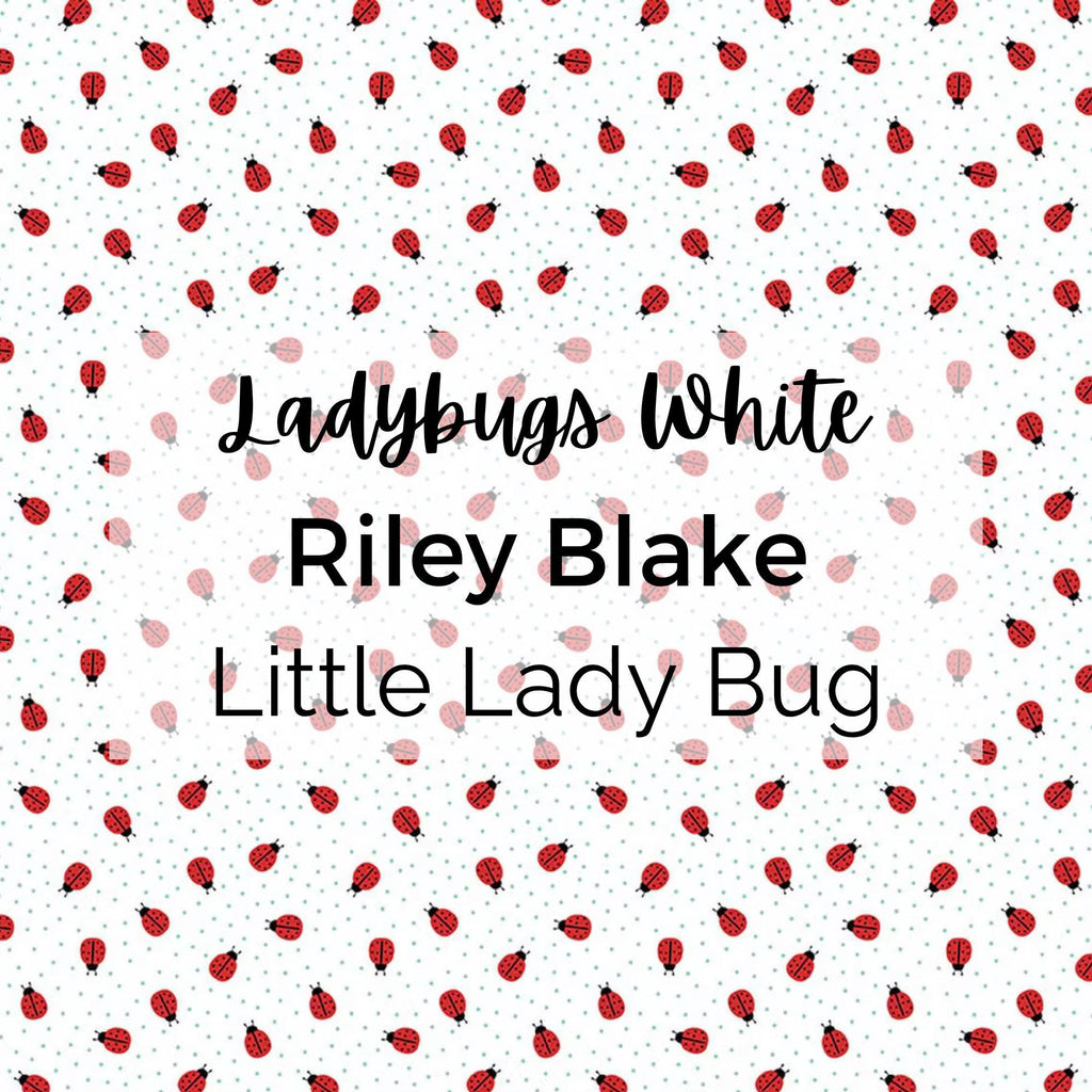 Little Ladybug (Ladybugs-White) Fabric - Riley Blake Cotton, Quilting Fabric by the Yard